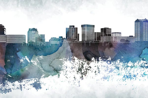 Virginia: Norfolk Bluish Skyline by WallDecorAddict
