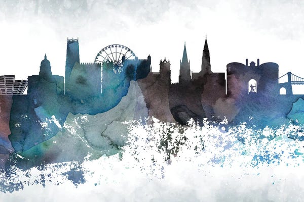 Nottingham: Nottingham Bluish Skyline by WallDecorAddict