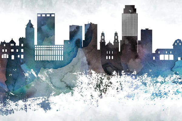 Nebraska: Omaha Bluish Skyline by WallDecorAddict