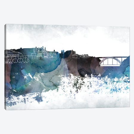 Oporto Bluish Skyline Canvas Print #WDA700} by WallDecorAddict Canvas Wall Art