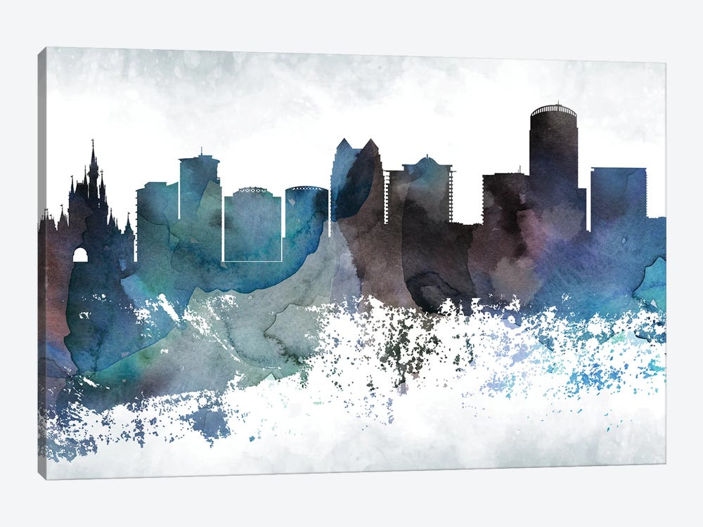 Orlando Bluish Skyline by WallDecorAddict 1-piece Art Print