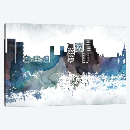 Oslo Bluish Skyline Canvas Print #WDA702} by WallDecorAddict Canvas Artwork