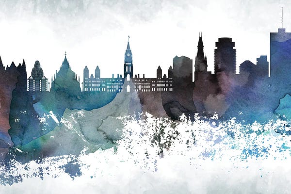 Ontario: Ottawa Bluish Skyline by WallDecorAddict