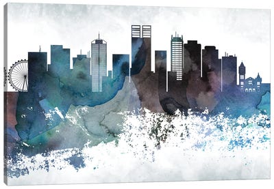 Perth Bluish Skyline Canvas Art Print