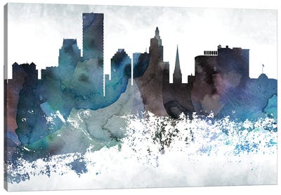 Providence Bluish Skyline Canvas Art Print