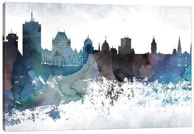 Quebec Bluish Skyline Canvas Art Print - Quebec Art