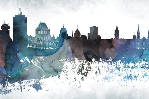 Quebec: Quebec Bluish Skyline by WallDecorAddict
