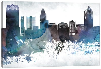 Raleigh Bluish Skyline Canvas Art Print - WallDecorAddict