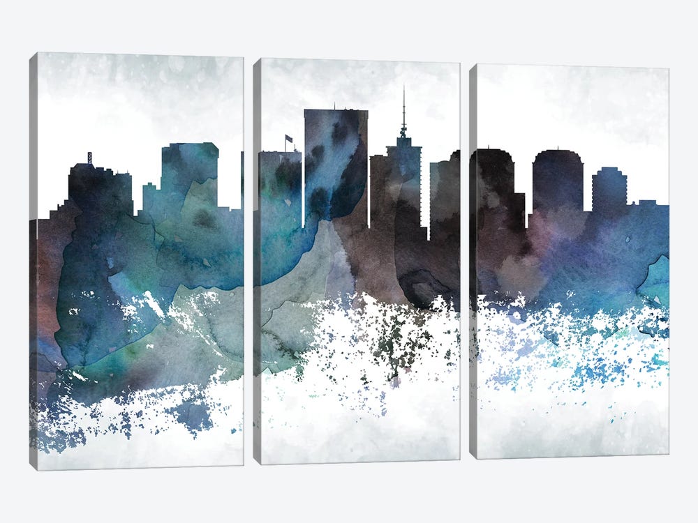 Richmond Bluish Skyline by WallDecorAddict 3-piece Art Print