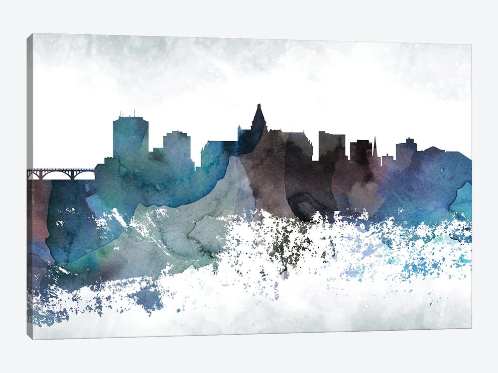 Saskatoon Bluish Skyline by WallDecorAddict 1-piece Art Print