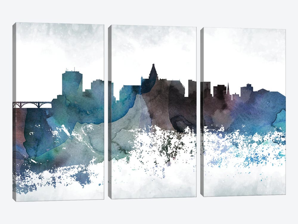 Saskatoon Bluish Skyline by WallDecorAddict 3-piece Art Print