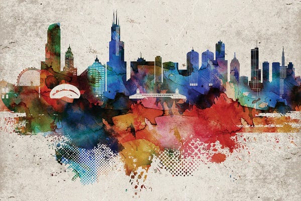 Illinois: Chicago Abstract by WallDecorAddict