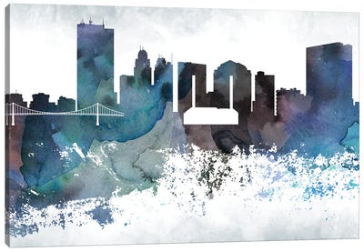 Toledo Bluish Skyline Canvas Art Print - Ohio Art