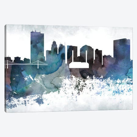 Toledo Bluish Skyline Canvas Print #WDA721} by WallDecorAddict Canvas Art