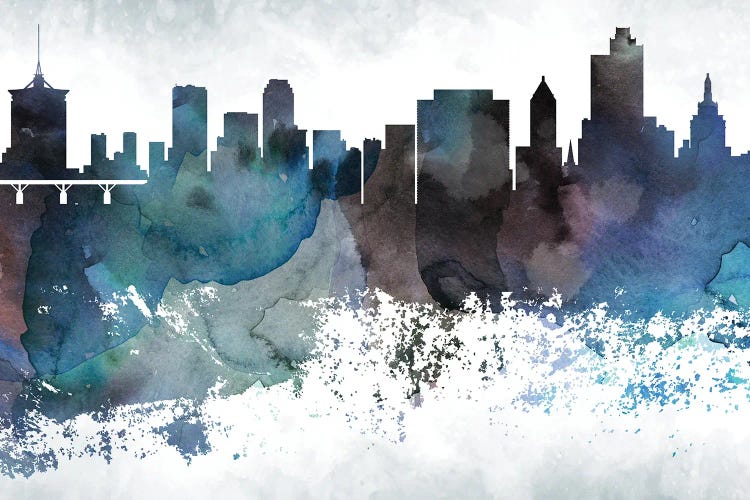 Tulsa Bluish Skyline by WallDecorAddict wall art