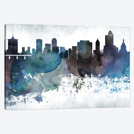 Tulsa Bluish Skyline Canvas Print #WDA723} by WallDecorAddict Canvas Artwork