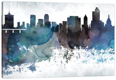 Tulsa Bluish Skyline Canvas Art Print