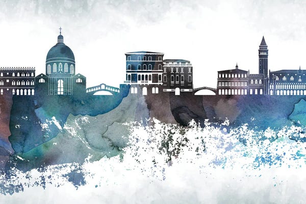 Veneto: Venice Bluish Skyline by WallDecorAddict