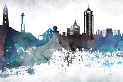 Virginia Bluish Skyline by WallDecorAddict canvas print