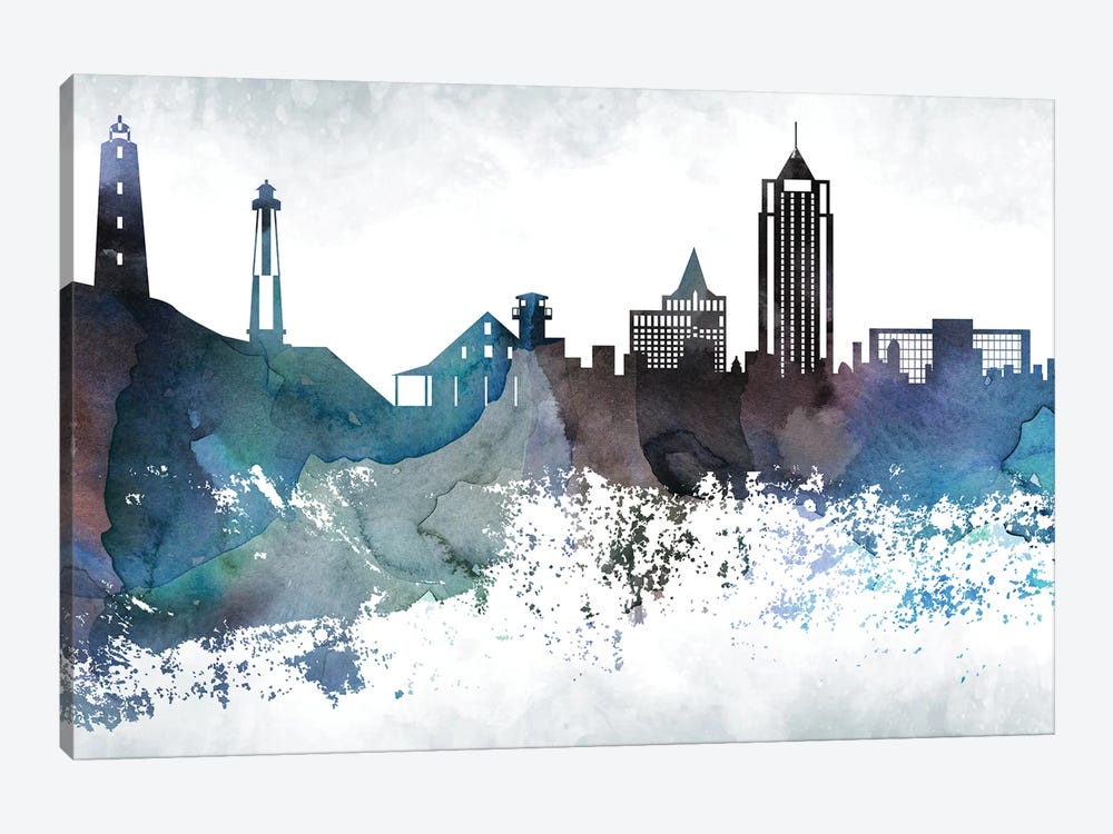 Virginia Bluish Skyline by WallDecorAddict 1-piece Art Print