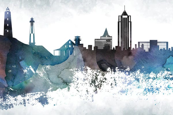 Virginia: Virginia Bluish Skyline by WallDecorAddict