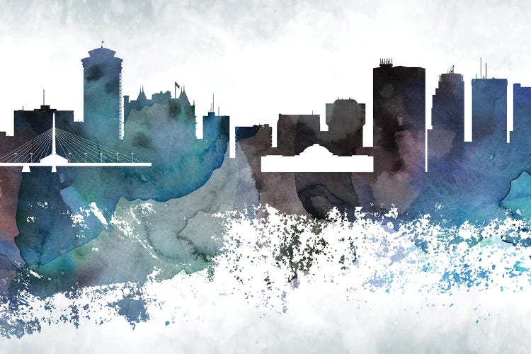 Winnipeg Bluish Skyline by WallDecorAddict wall art