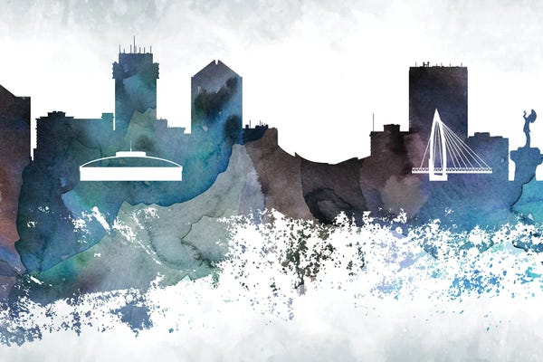 Kansas: Wichita Bluish Skyline by WallDecorAddict