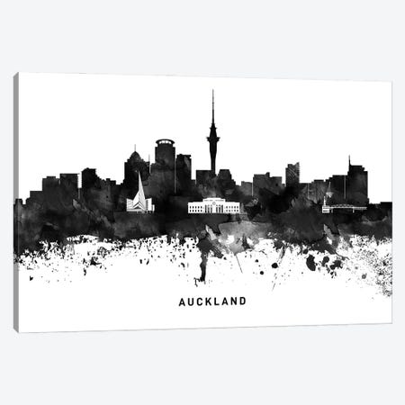 Auckland Skyline Black & White Canvas Print #WDA738} by WallDecorAddict Canvas Art Print