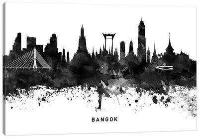 Bangkok Skyline Black & White Canvas Art Print - Bangkok Art