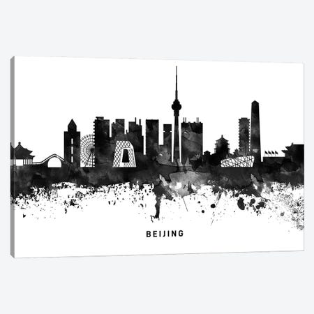 Beijing Skyline Black & White Canvas Print #WDA743} by WallDecorAddict Canvas Wall Art
