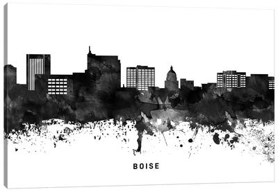 Boise Skyline Black & White Canvas Art Print - Idaho