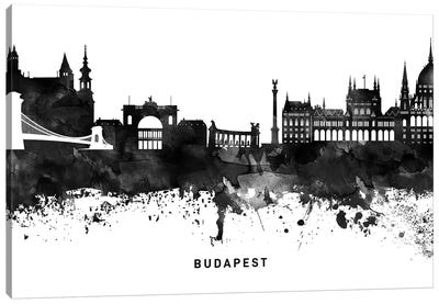 Budapest Skyline Black & White Canvas Art Print - Hungary Art