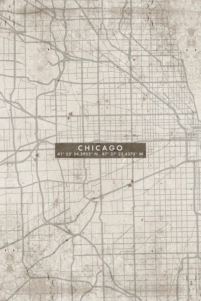 Chicago Maps: Chicago City Map Abstract by WallDecorAddict