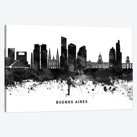 Buenos Aires Skyline Black & White Canvas Print #WDA750} by WallDecorAddict Canvas Print