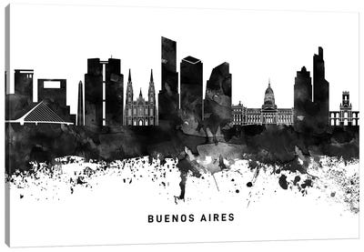 Buenos Aires Skyline Black & White Canvas Art Print - Buenos Aires