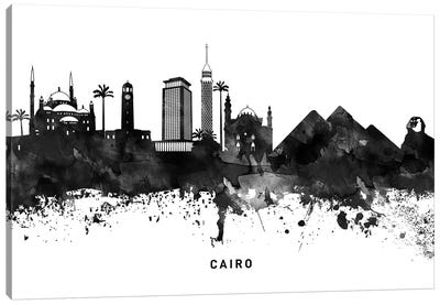 Cairo Skyline Black & White Canvas Art Print - Egypt Art