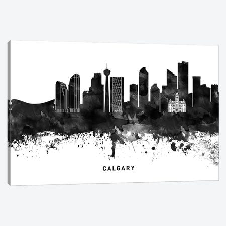 Calgary Skyline Black & White Canvas Print #WDA753} by WallDecorAddict Canvas Print