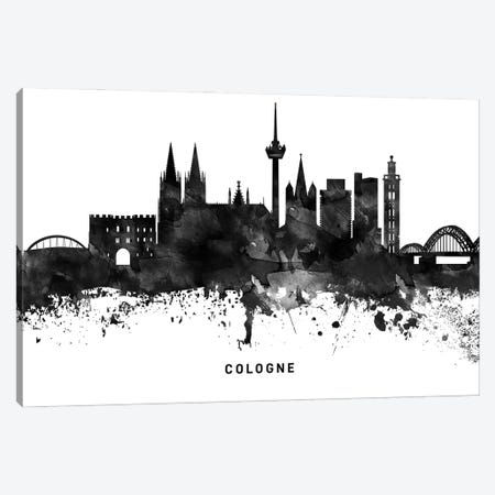 Cologne Skyline Black & White Canvas Print #WDA759} by WallDecorAddict Canvas Print