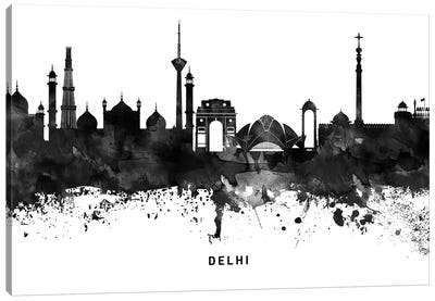 Delhi Skyline Black & White Canvas Art Print