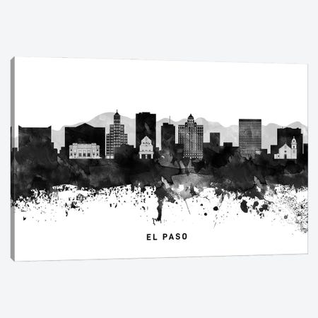 El Paso Skyline Black & White Canvas Print #WDA771} by WallDecorAddict Canvas Print