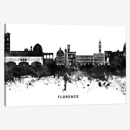 Florence Skyline Black & White Canvas Print #WDA772} by WallDecorAddict Canvas Print
