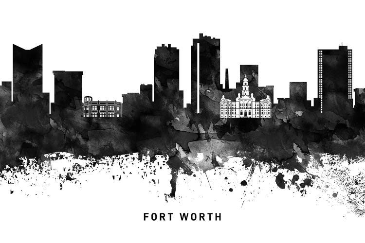 Fort Worth Skyline Black & White