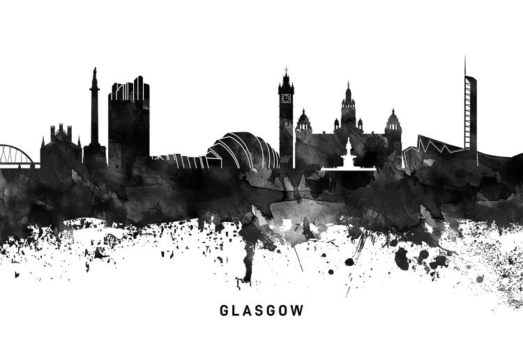 Glasgow Skyline Black & White