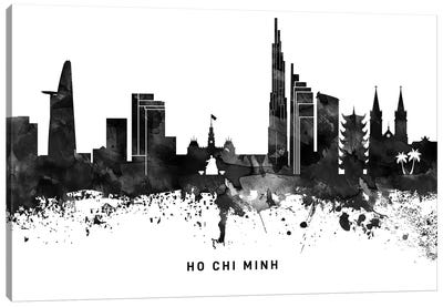 Ho Chi Minh Skyline Black & White Canvas Art Print - Vietnam Art
