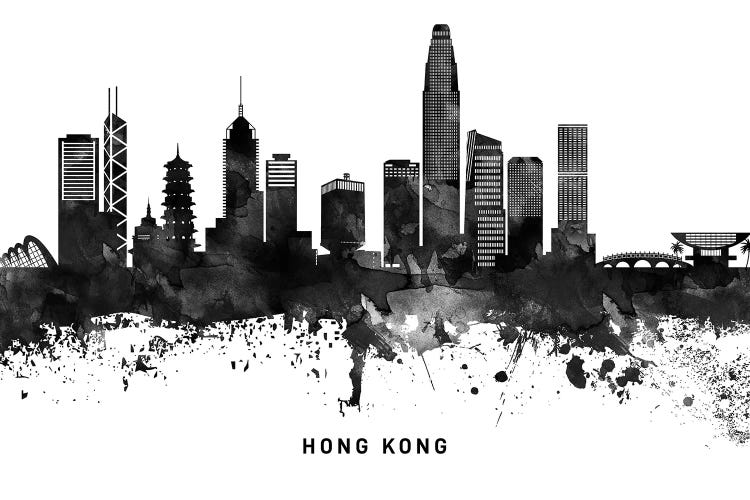 Hong Kong Skyline Black & White