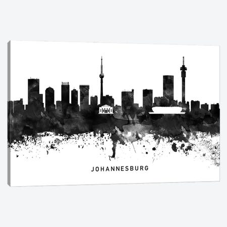 Johannesburg Skyline Black & White Canvas Print #WDA788} by WallDecorAddict Canvas Artwork