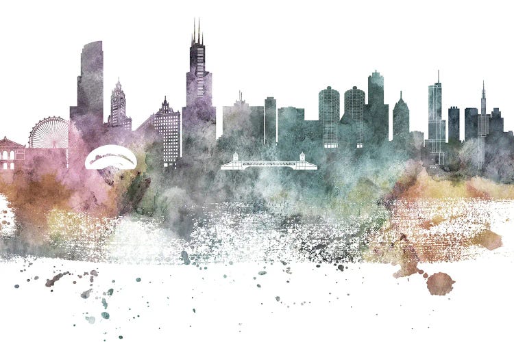 Chicago Pastel Skylines by WallDecorAddict wall art