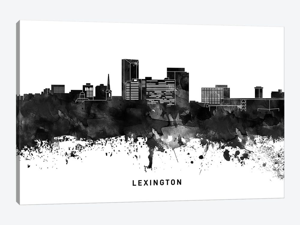 Lexington Skyline Black & White by WallDecorAddict 1-piece Canvas Print