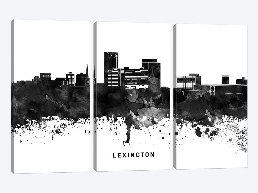 Lexington Skyline Black & White 3-piece Canvas Print