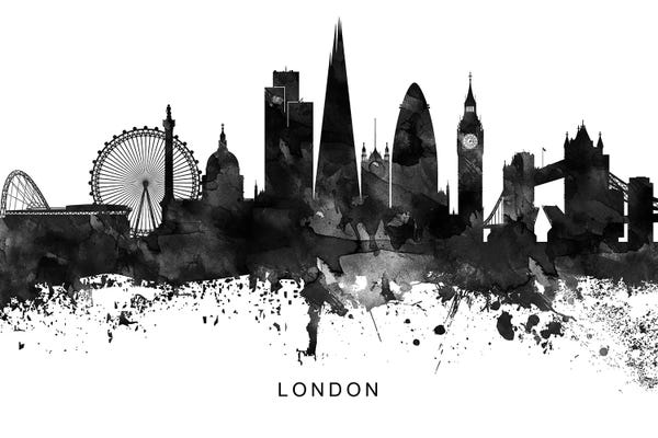 WallDecorAddict: London Skyline Black & White by WallDecorAddict